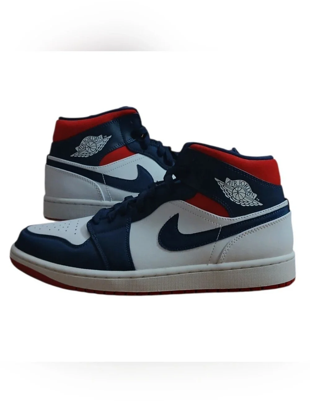 Jordan Mid-Top Sneakers in Navy, White & Red